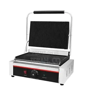 Commercial Electric Grooved Panini Sandwich Contact Grill