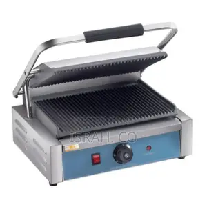 Commercial Electric Grooved Panini Sandwich Contact Grill