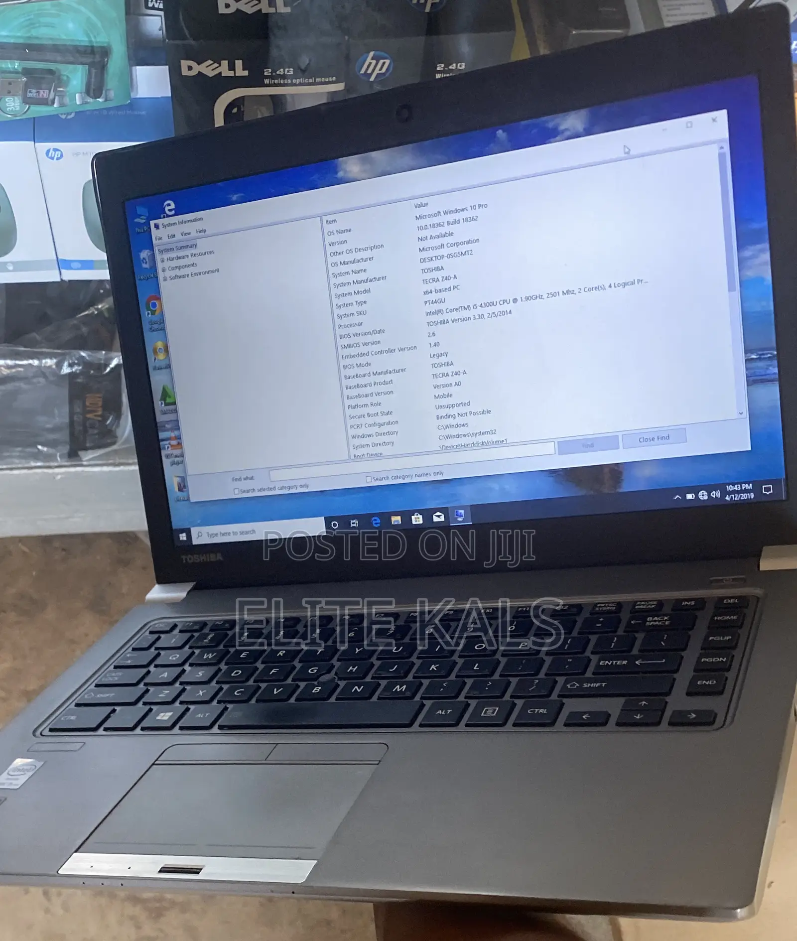 Laptop Toshiba Tecra Z40 4GB Intel Core I5 HDD 500GB