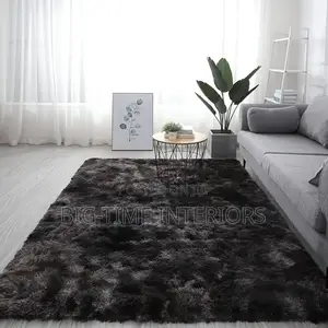 Patched Black and Gray Soft Fluffy Carpet 1.5*2meters