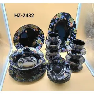 Flowered Potted Dinner Plates Bowls, and Dessert Plates