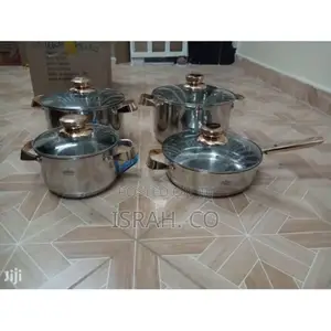 8 Stainless Steel Saucepans Cookware Pots With Frying Pan -