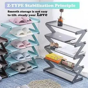 Z Shaped 5 Tier Shoe Rack Organizer Multi-Layer Shoe Storage