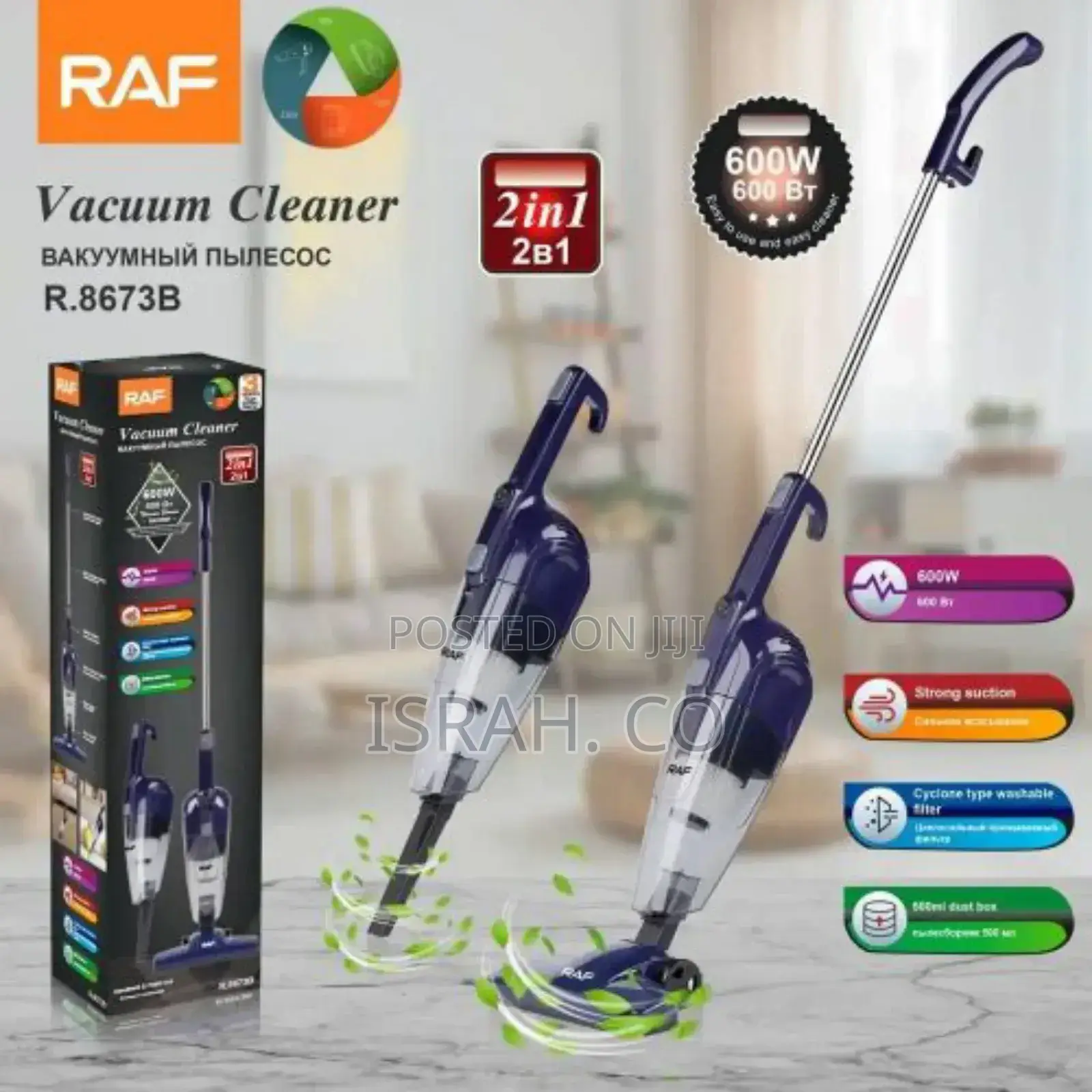 Raf 2-in-1 Vacuum Cleaner With 4-Meter Power Cable R.8673b