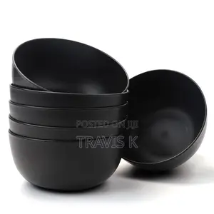 6 Pieces Black Ceramic Bowls