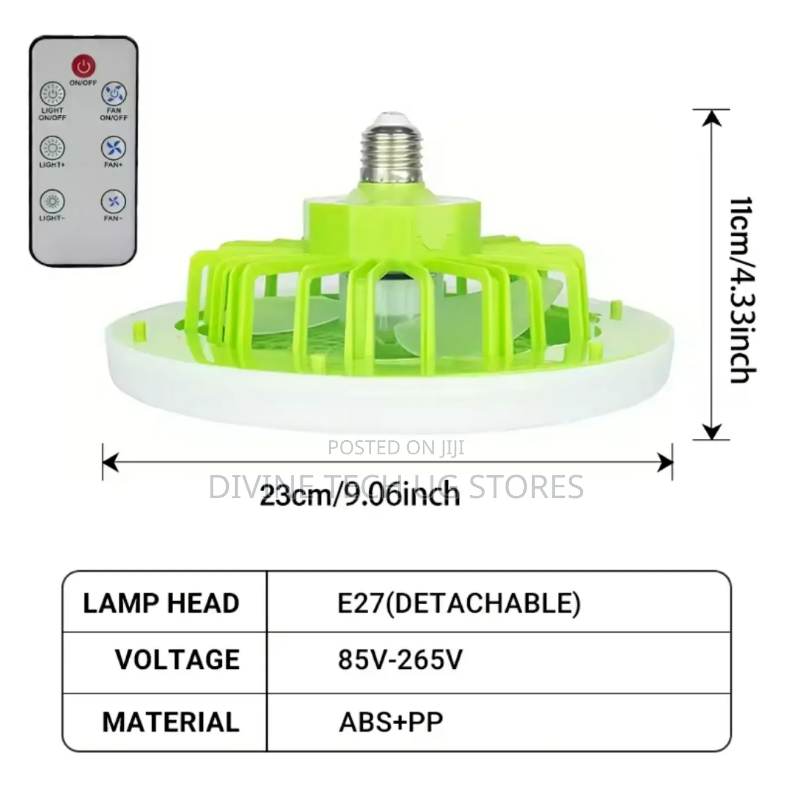 Ceiling Fan - Portable Ceiling Fan-With Remote Control,Light