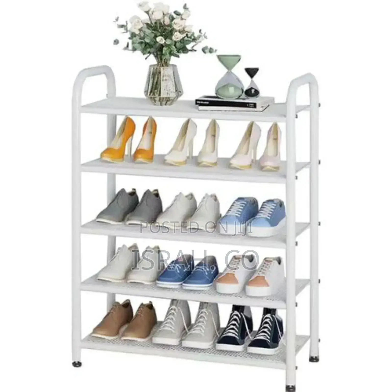 Boot Shelf, Stylish, White, Iron, Storage Shelf Shoe Rack