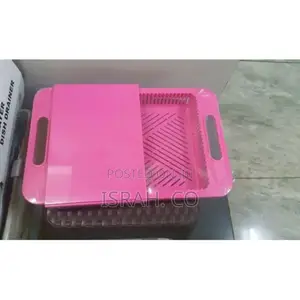 Pink Cutting Board Storage Drawer and Drain Tank Cut Wash