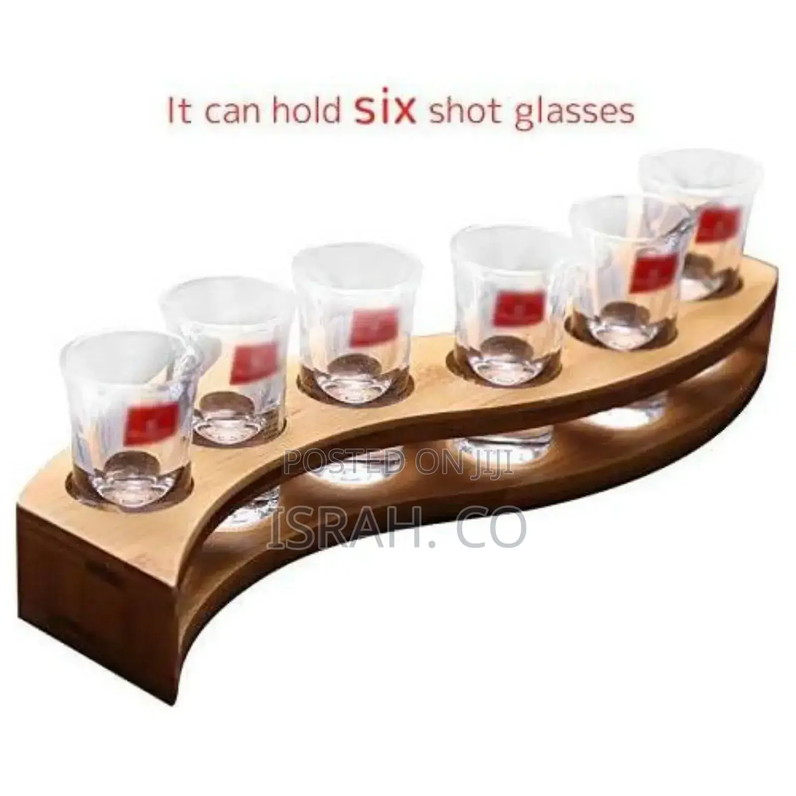 Bamboo Holder Vintage Liquor Cup Rack Shot Glass