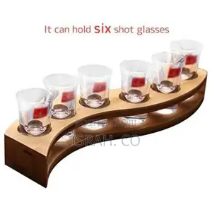 Bamboo Holder Vintage Liquor Cup Rack Shot Glass
