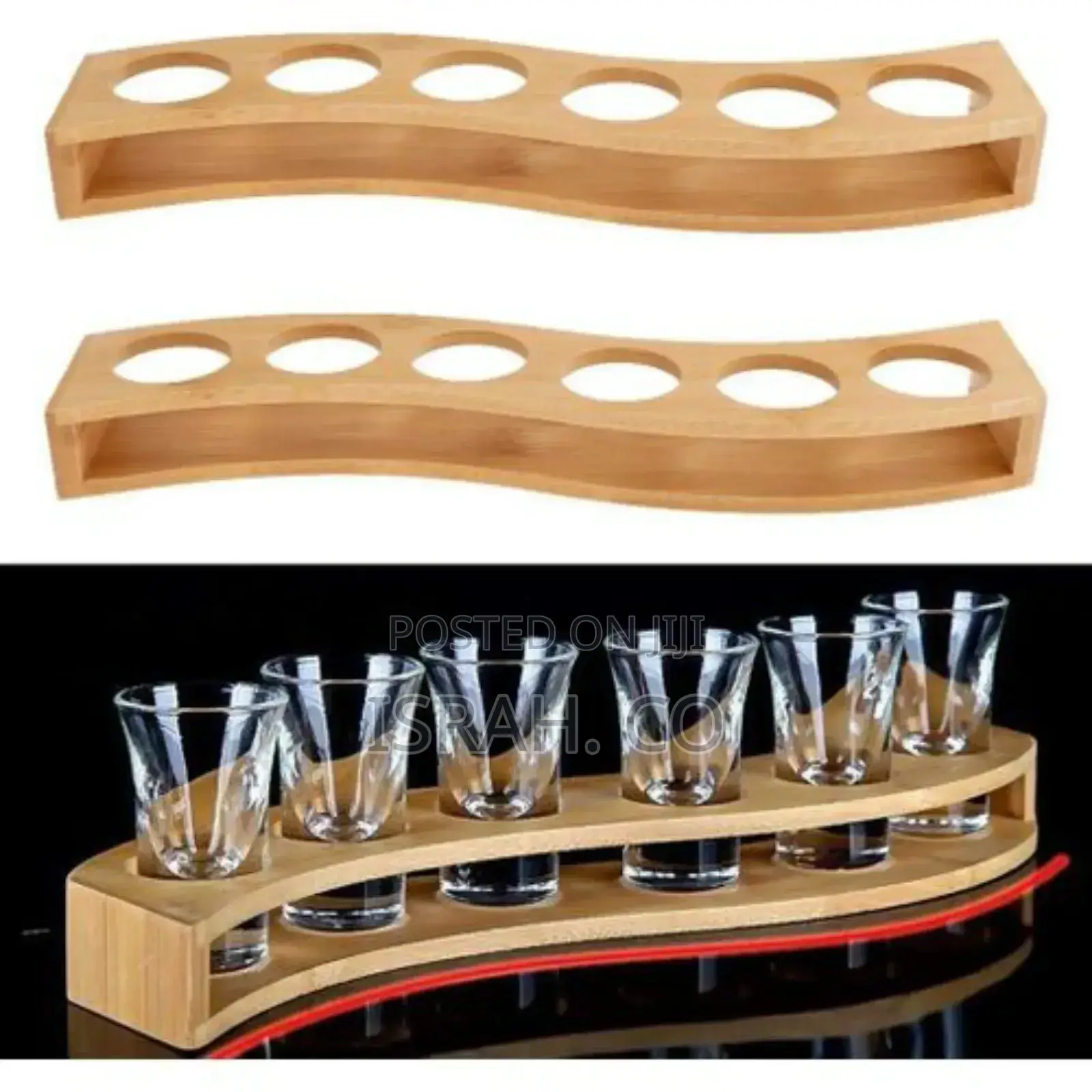 Bamboo Holder Vintage Liquor Cup Rack Shot Glass