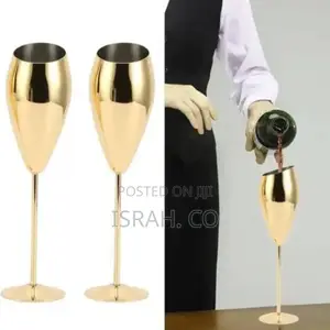 Ironable Stainless Steel Champagne Glasses, Pack of 2