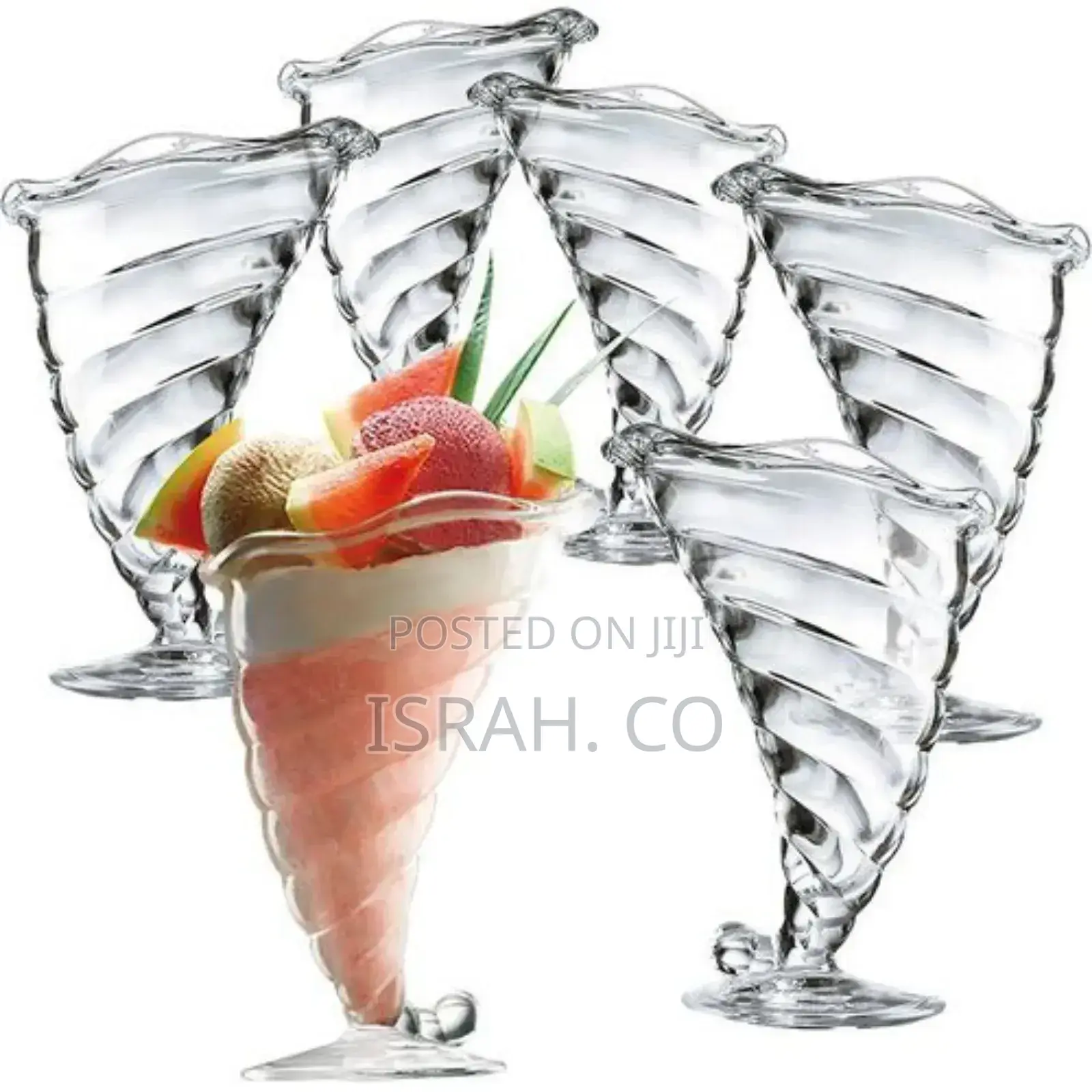 6 Pack Shell of 32cl Sundae Cups Clear Glasses