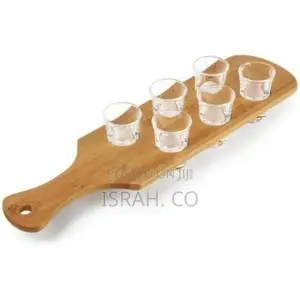 40cm Plate With 6 Glasses Shot Cups Board Holder