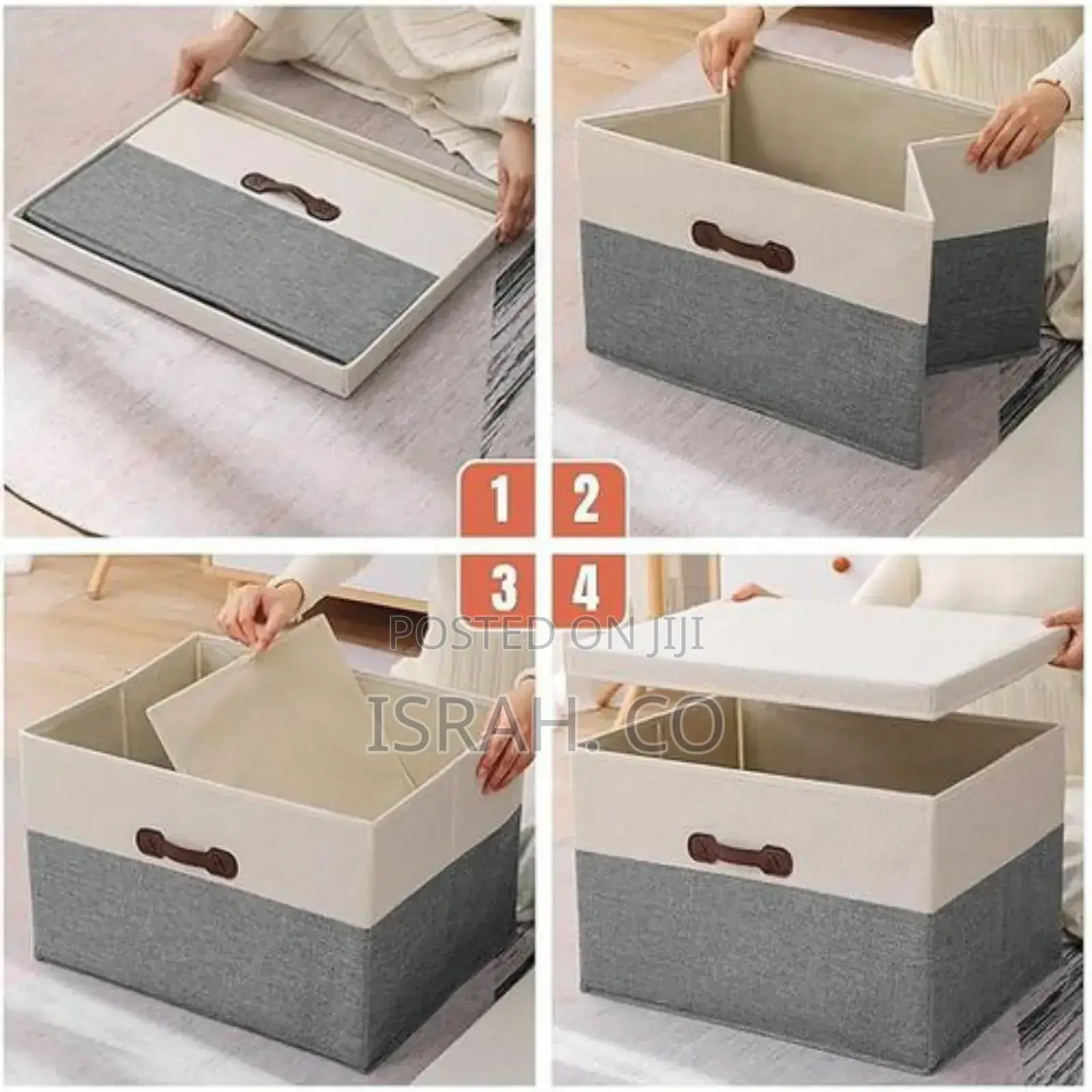 4 Pack Decorative Foldable Clothes Storage Boxes