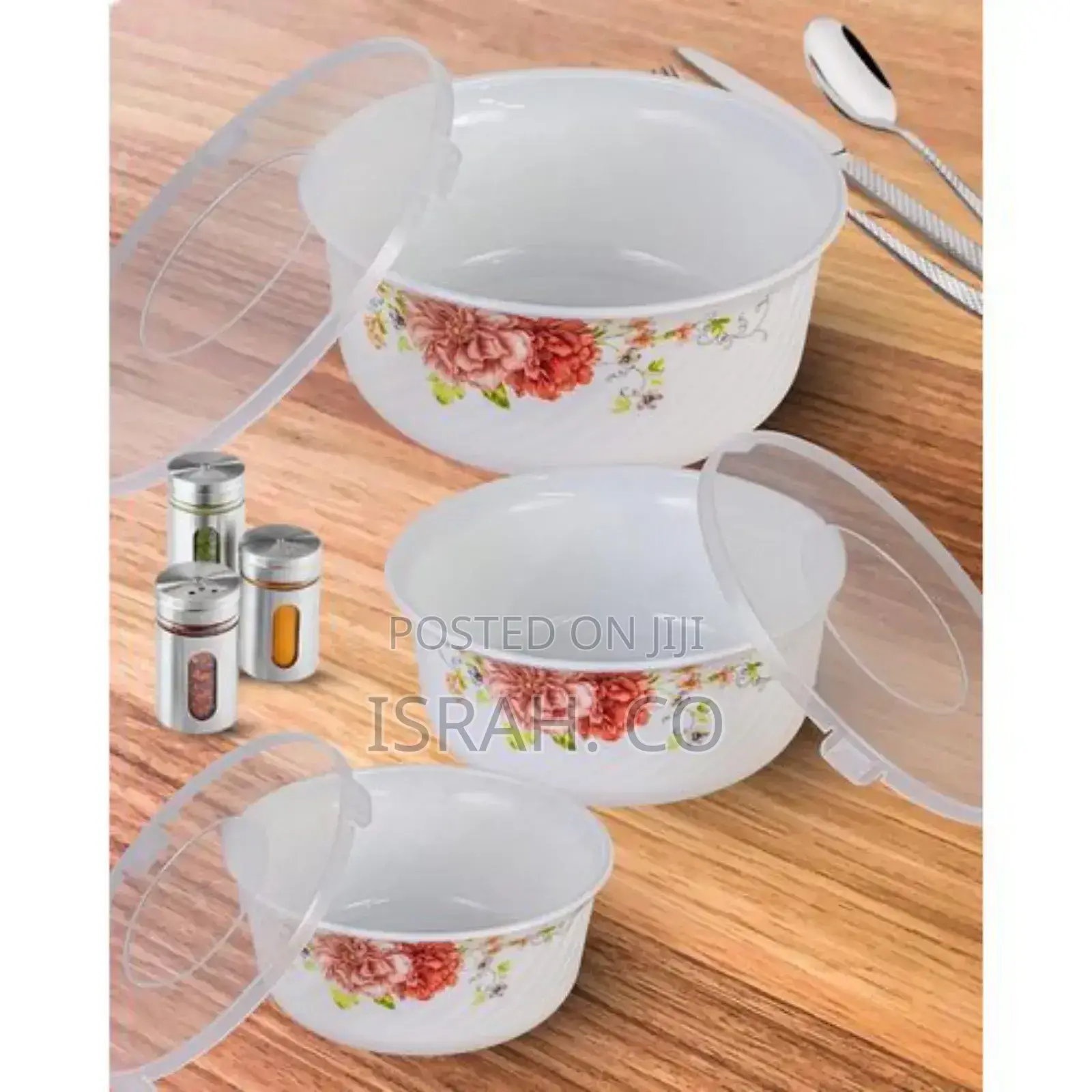 Opal 3 Piece Floral Serving Bowl Mixiing Bowl Set