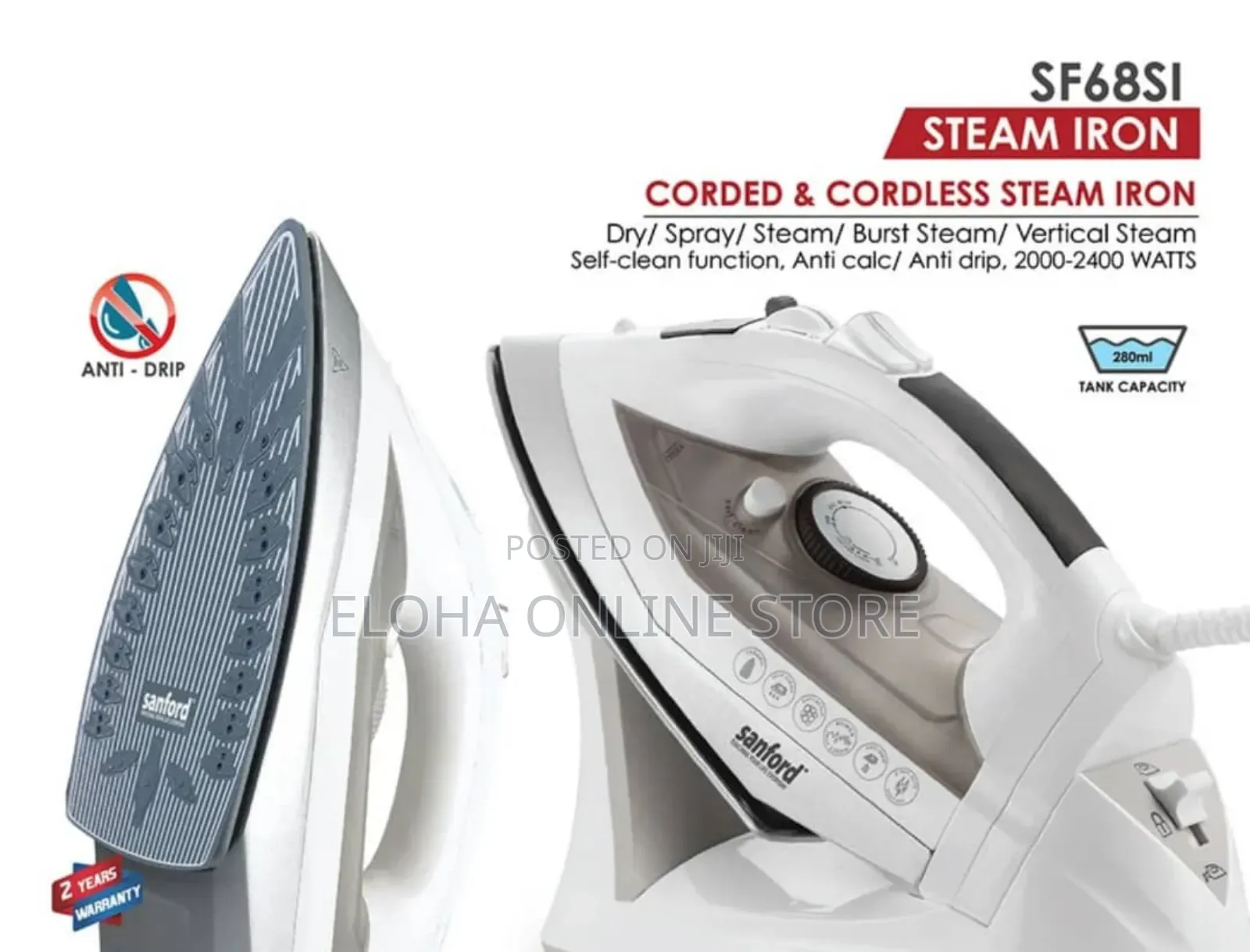 Sanford Cord and Cordless Steam Iron 2200 Watts