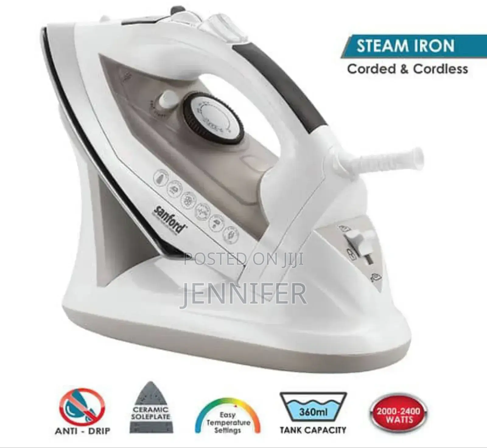 Sanford Cord and Cordless Steam Iron 2200 Watts