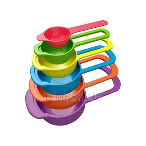 Plastic Stackable Measuring Cups and Spoons Set - 6 Pieces