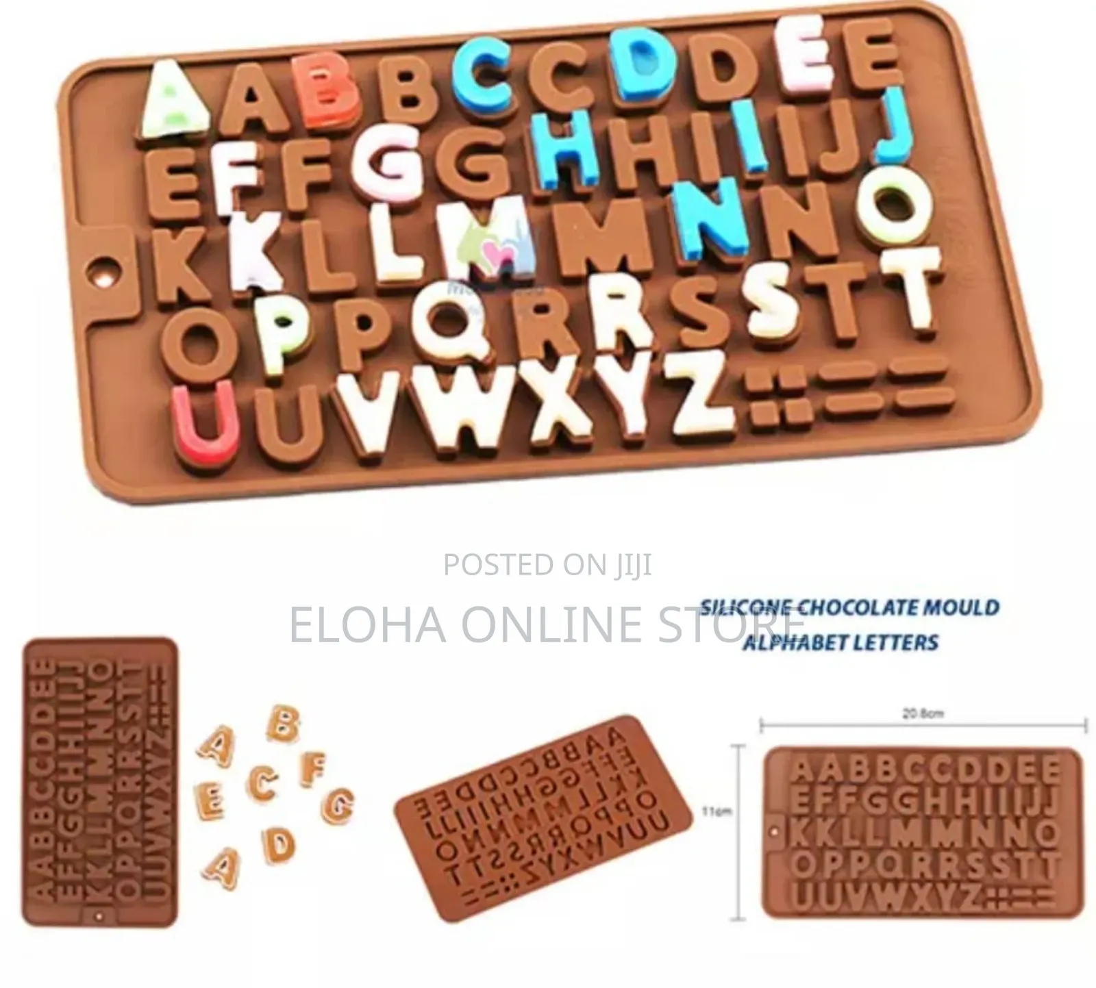 Silicone Chocolate Mold in the Shape of Alphabet Letters.