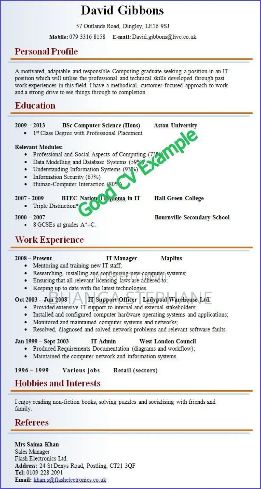 Curriculum Vitae Making