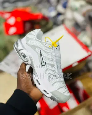Original White/Grey Nike Air Max Plus Tn Rubber Sneakers