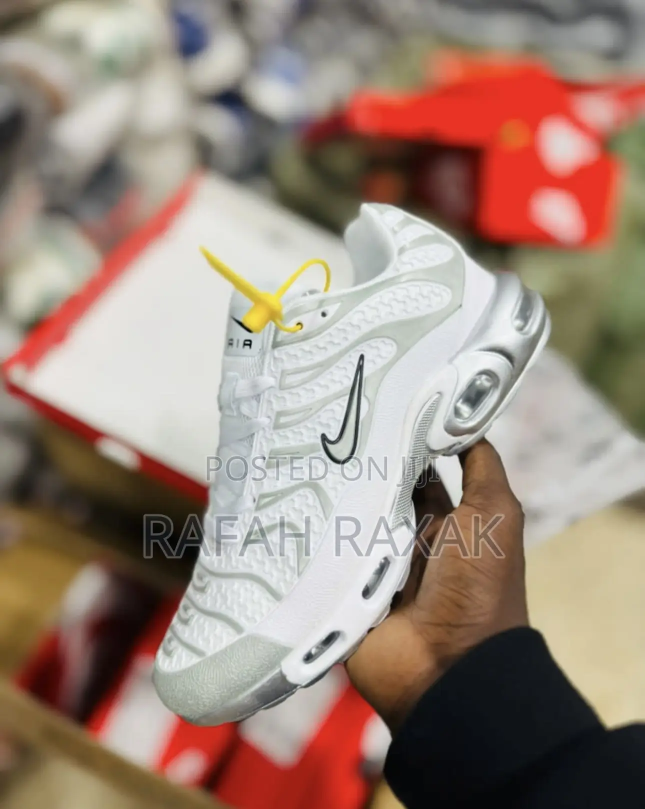 Original White/Grey Nike Air Max Plus Tn Rubber Sneakers