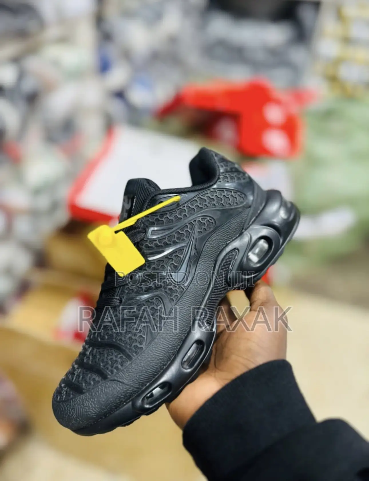 Original Black Nike Air Max Plus Tn Rubber Sneakers