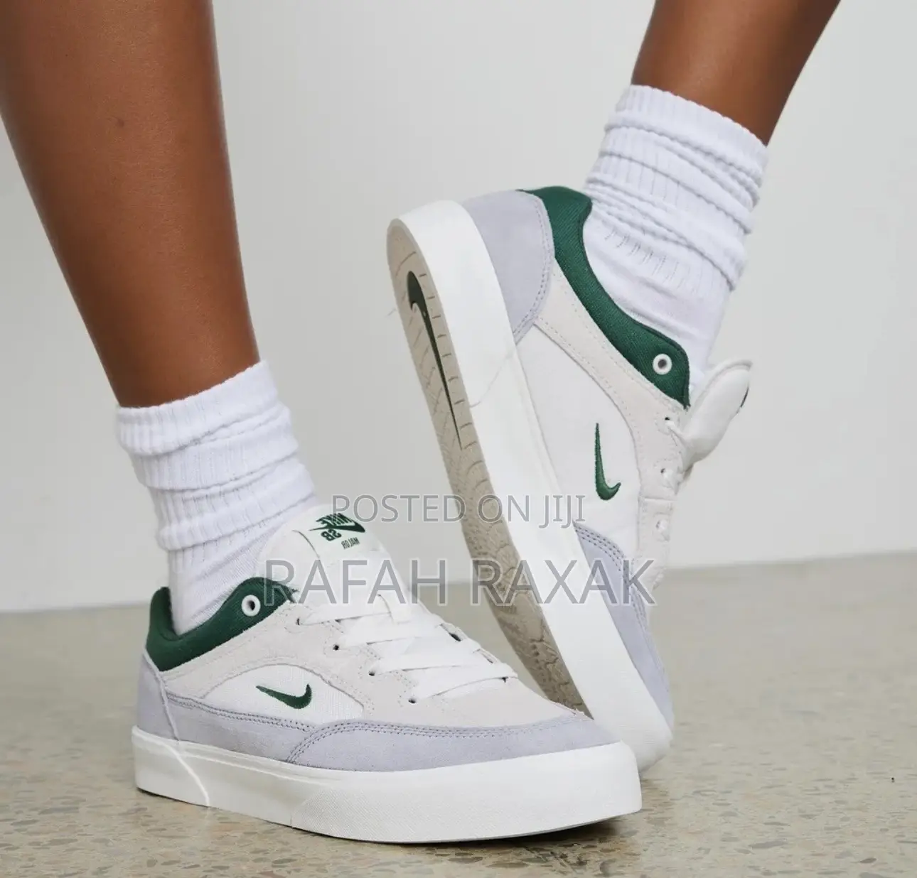Original Grey/Off White/Green Nike Sb Malor Golf Sneakers