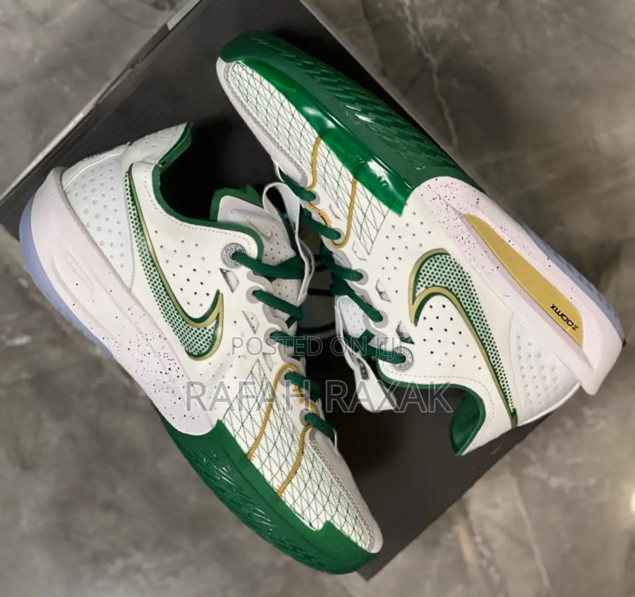 Original White/Green Nike G.T Cut 3 Basketball Sneakers