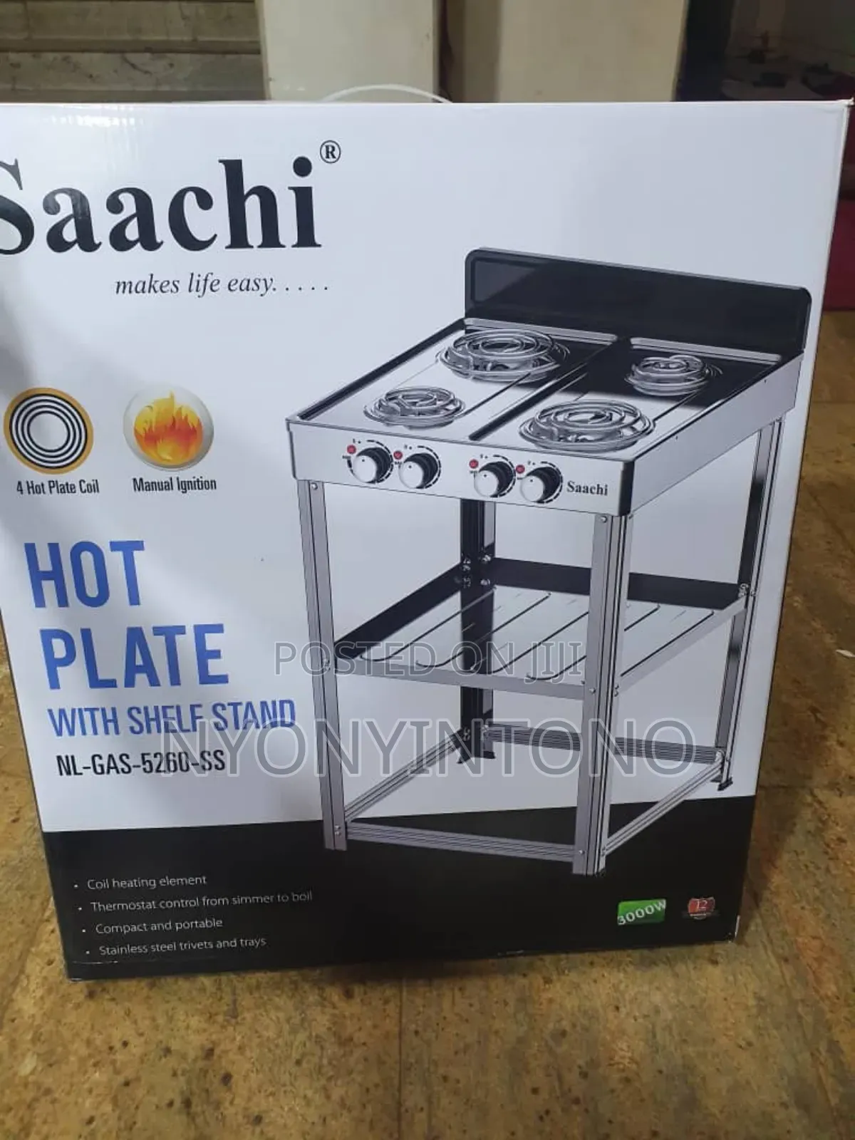 Saachi 4 Coil Free Standing Full Electric Hot Plate