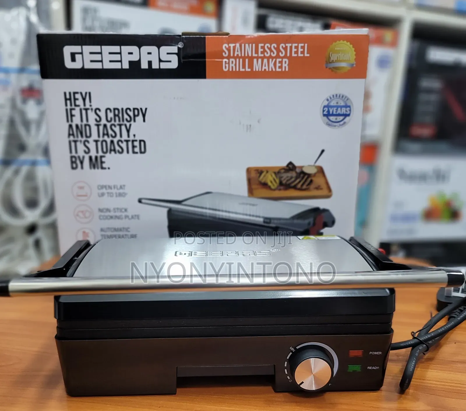 Geepas Stainless Steel Sandwich Grill Maker 2yrs Warranty