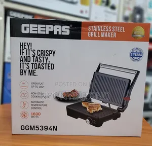 Geepas Stainless Steel Sandwich Grill Maker 2yrs Warranty