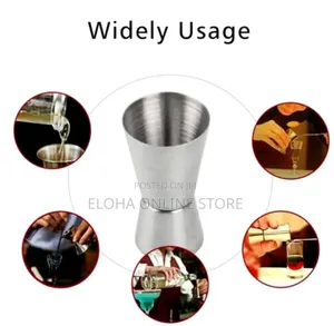 Set of 2 Stainless Steel Cocktail 25/50ml 15/30ml Jigger