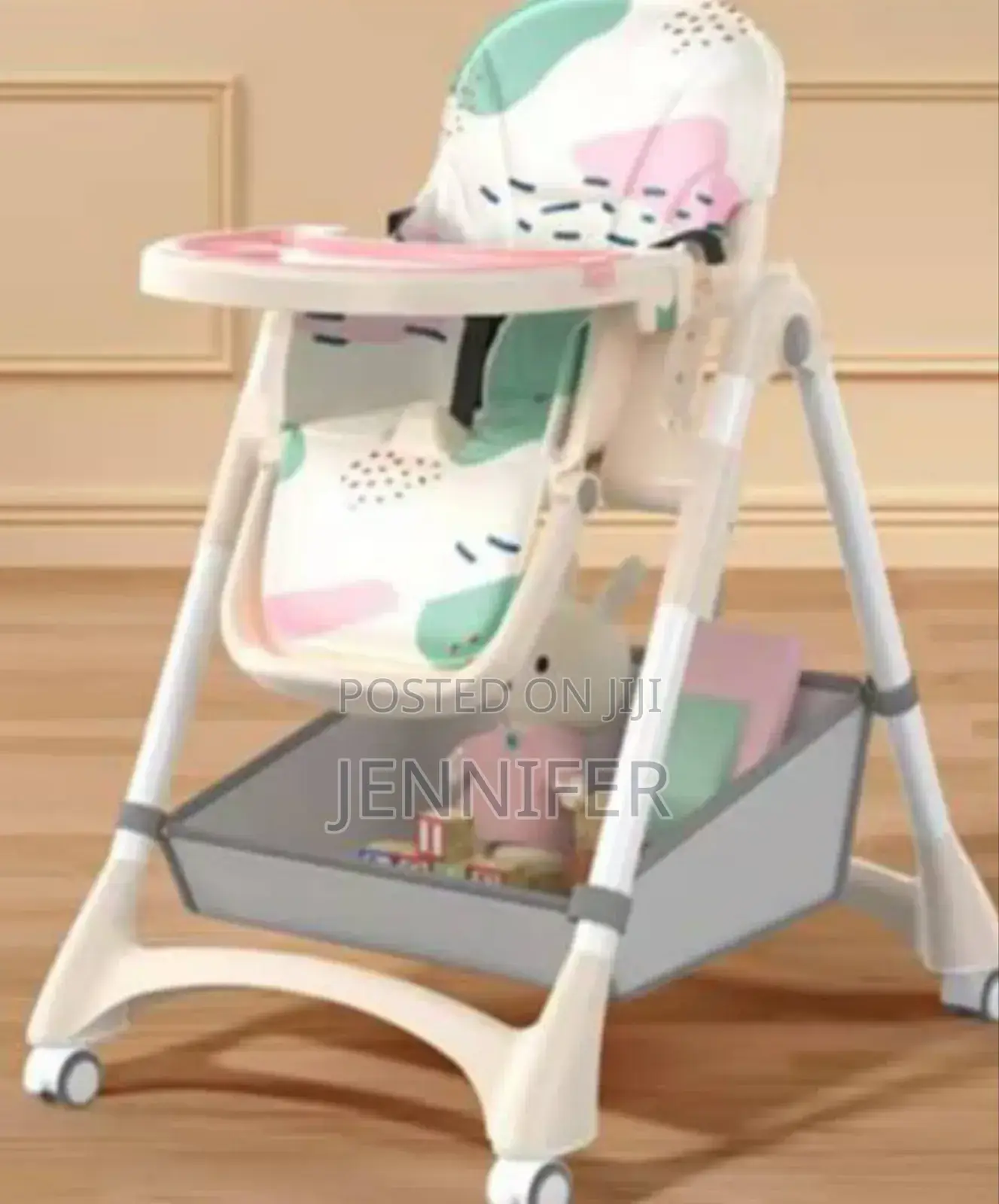 Baby Adjustable High Chair With Wheels