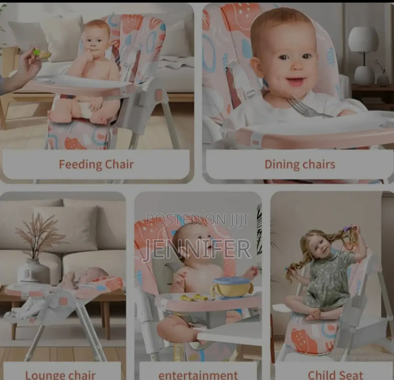 Baby Adjustable High Chair With Wheels