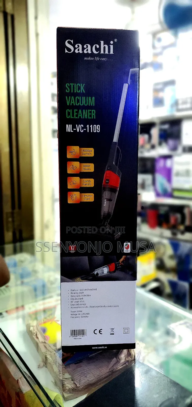 Saachi Handheld Vacuum Cleaner Stick Nl-Vc-1109 -18000pa Suction,600w