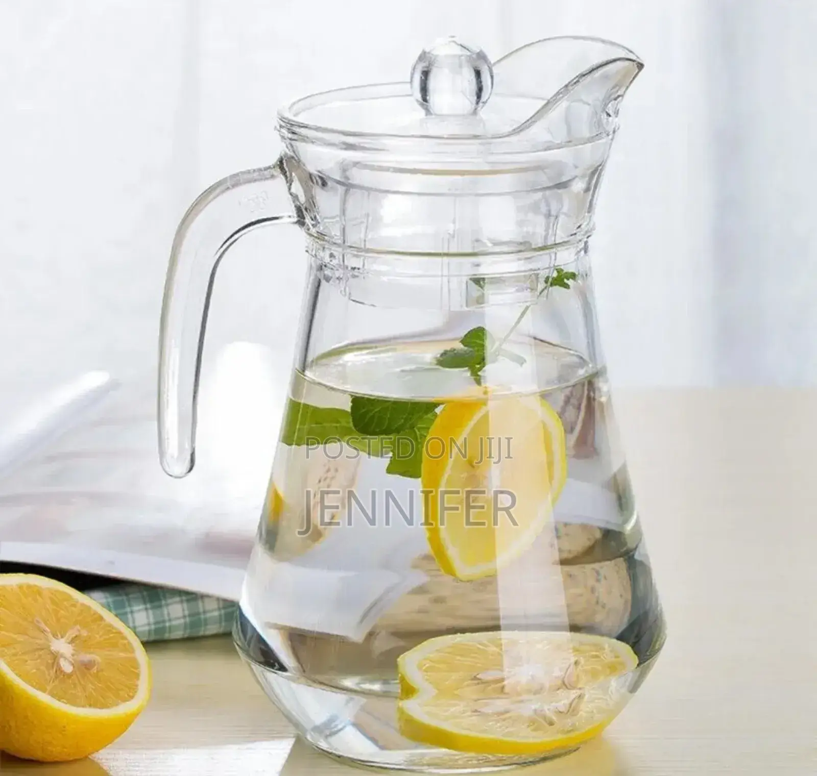 Glass Jar/ Pitcher With Lid