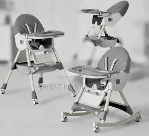 Grey and White Adjustable Feeding Chair