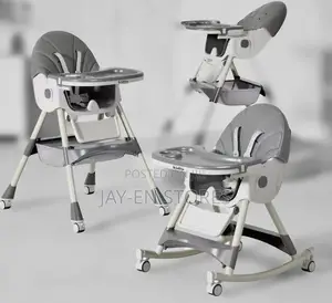 Grey and White Adjustable Feeding Chair