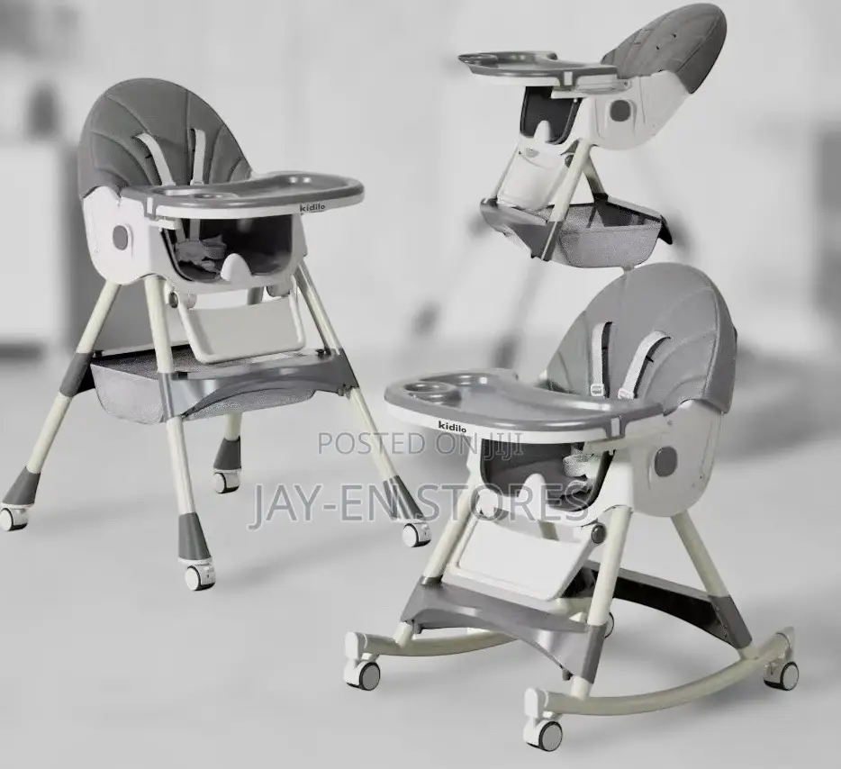 Grey and White Adjustable Feeding Chair
