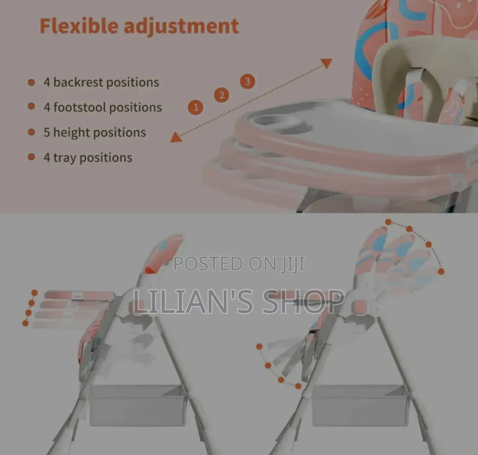 Unique Flexible High Baby Feeding Chair