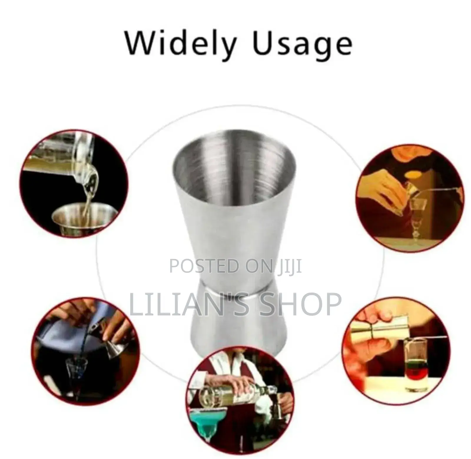 2pcs Stainless Cocktail Measuring Cup 25/50ml 15/30mls
