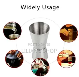 2pcs Stainless Cocktail Measuring Cup 25/50ml 15/30mls