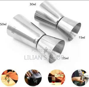 2pcs Stainless Cocktail Measuring Cup 25/50ml 15/30mls