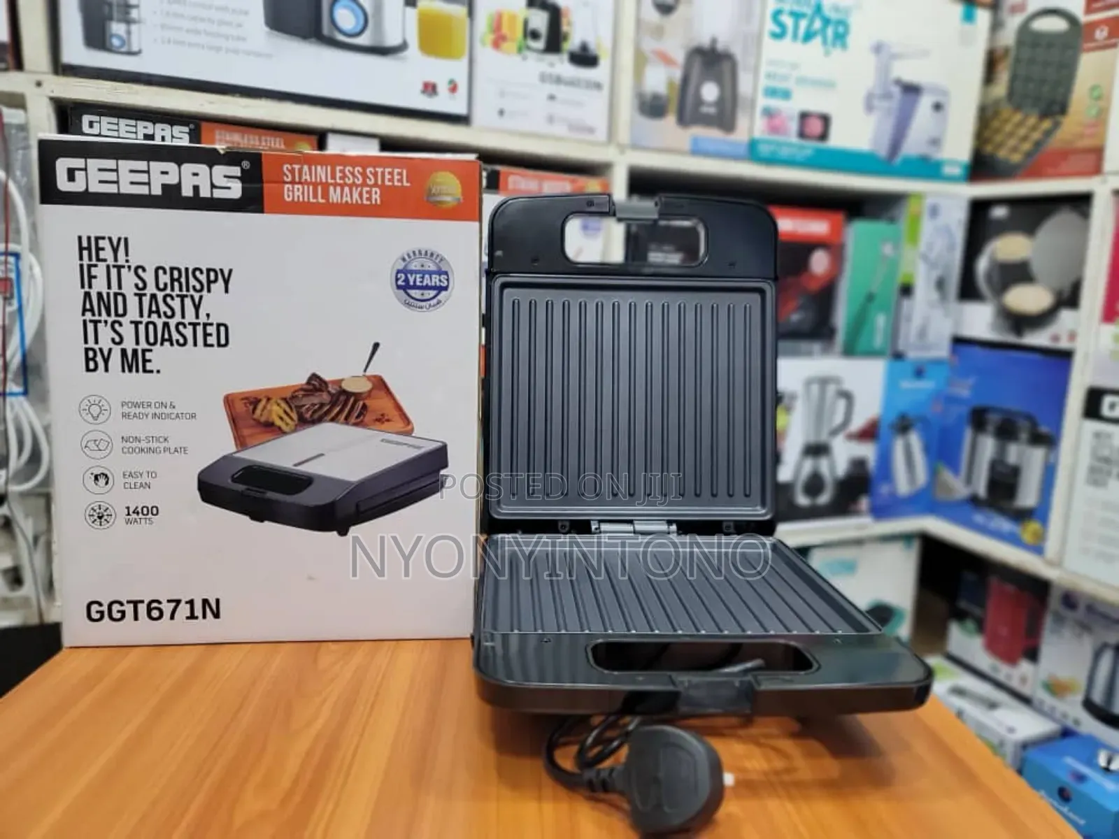 Geepas 4 Slice Sandwich Grill Maker With 2yrs Warranty