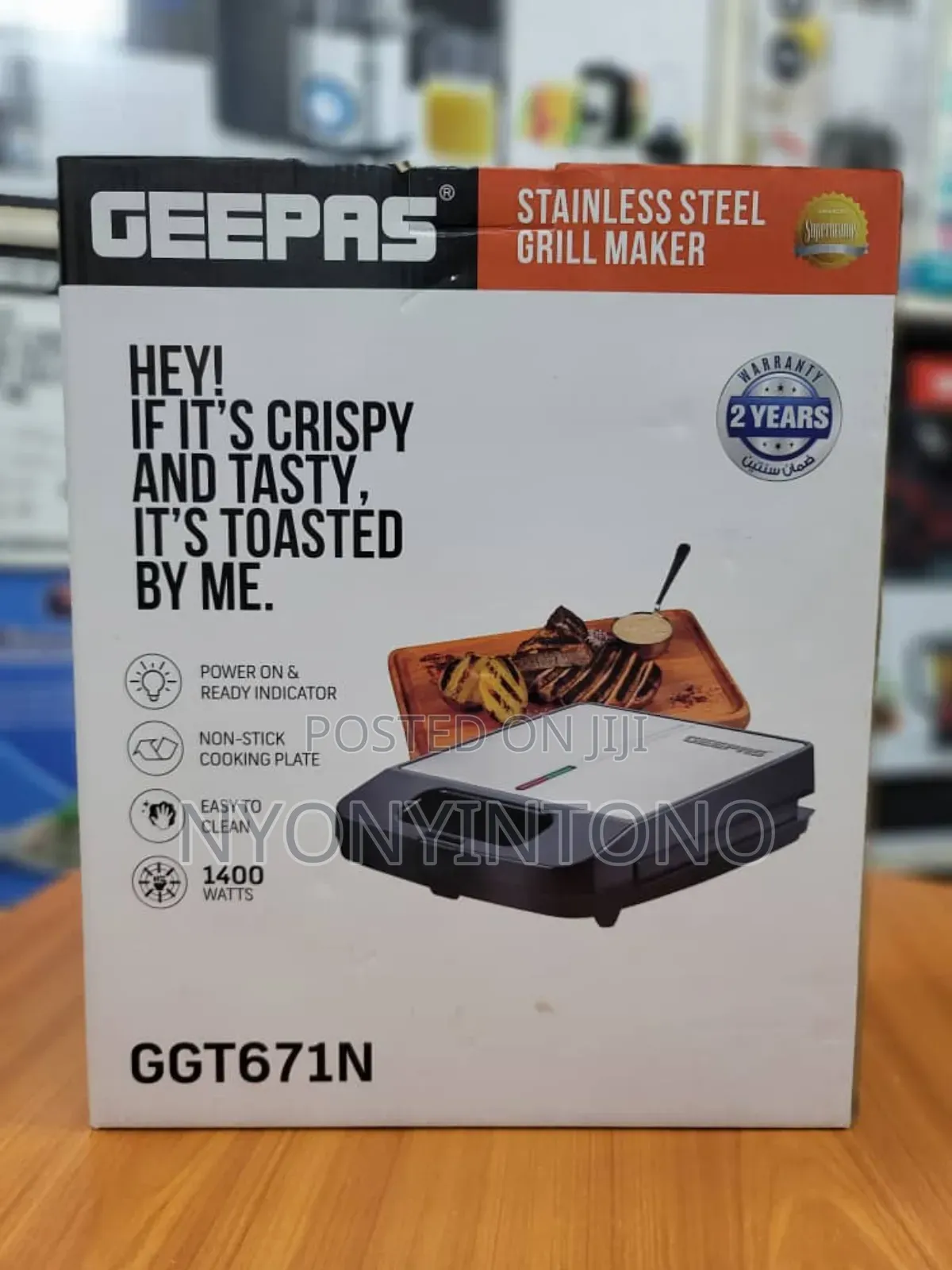 Geepas 4 Slice Sandwich Grill Maker With 2yrs Warranty
