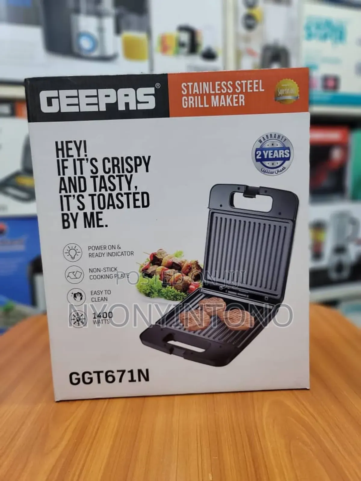 Geepas 4 Slice Sandwich Grill Maker With 2yrs Warranty
