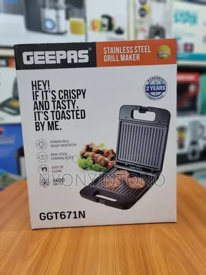 Geepas 4 Slice Sandwich Grill Maker With 2yrs Warranty