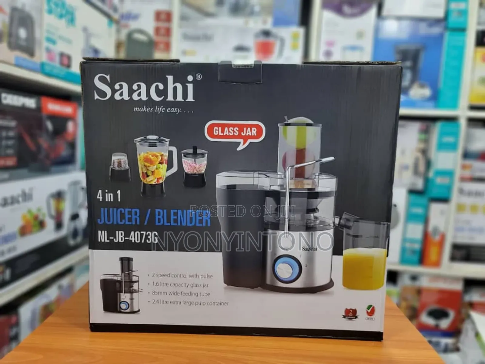 Saachi Glass 4 in 1 Blender, Chopper, Juicer and Grinder